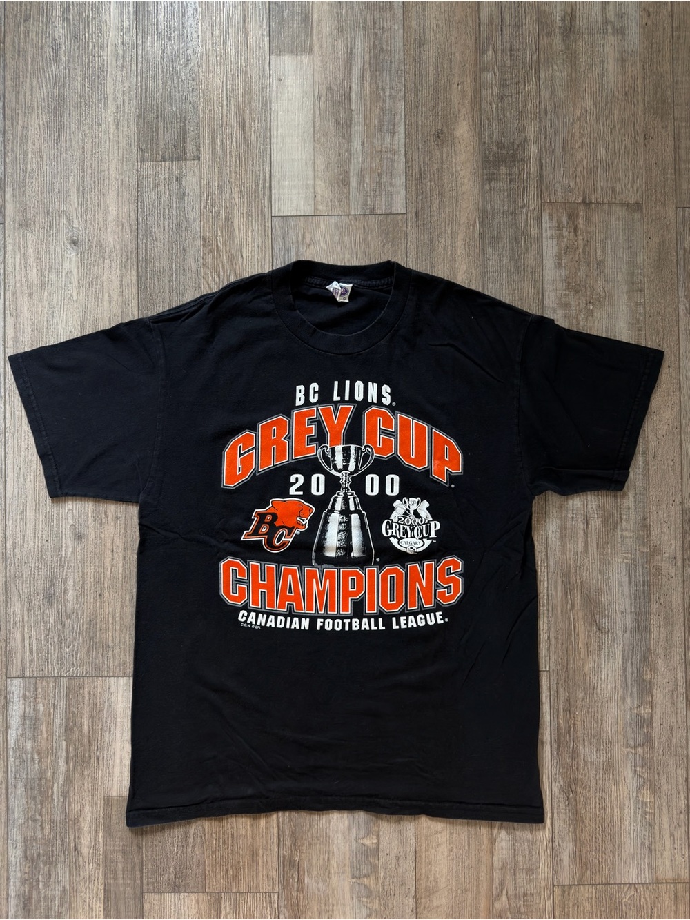 Vintage BC Lions Grey Cup Champions 2000 Black Graphic Tee
